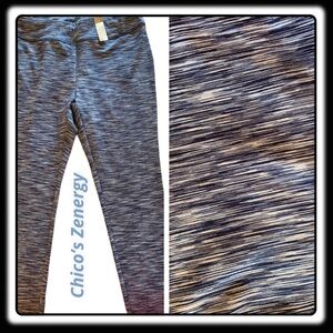 NWT Chico’s Zenergy blue/black space-dye leggings. Size XL.